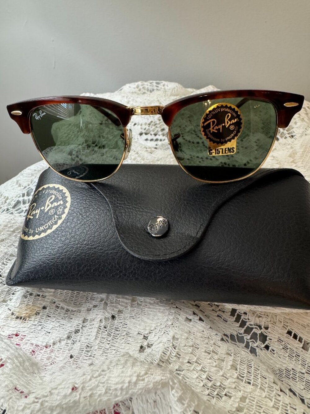 Ray-Ban Clubmaster W0366 49mm Tortoise NEW Lenses & Tag + Case